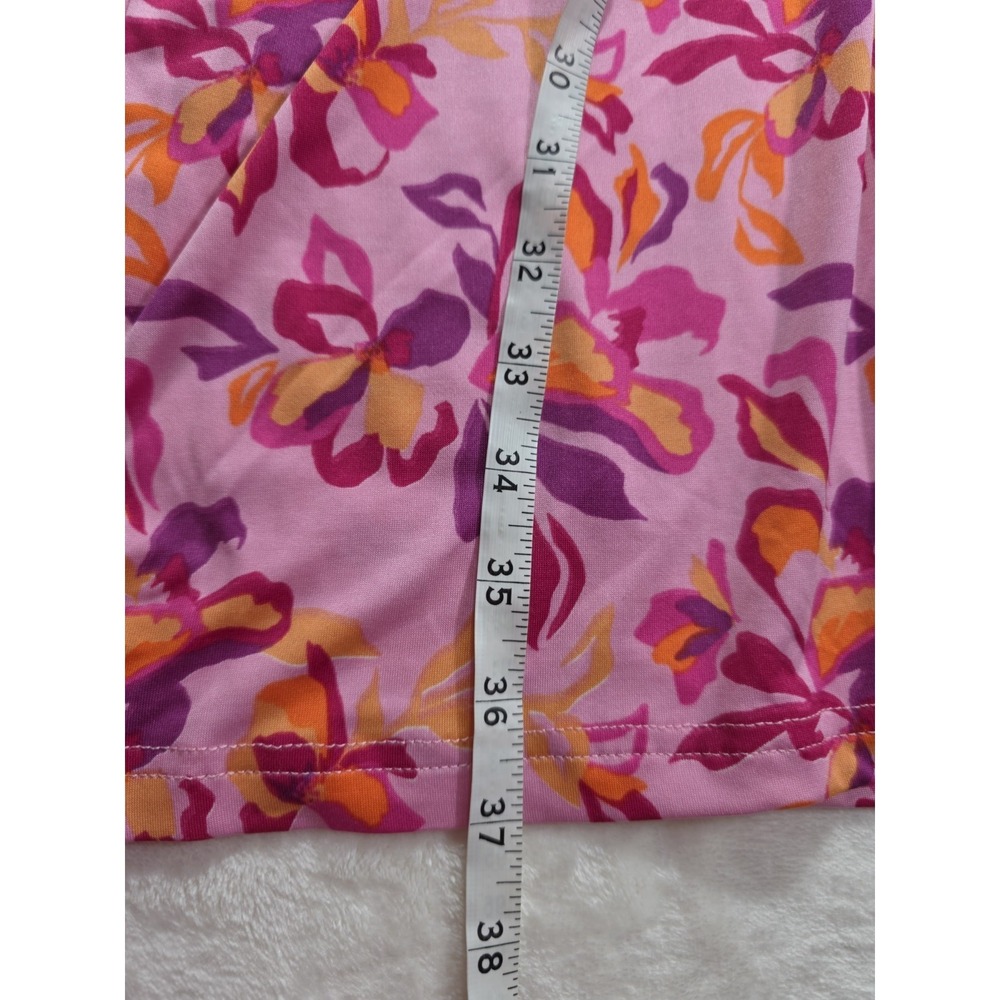 Stella Parker UPF Sun Protection Floral Twist Shirt Dress Pink Fuchsia M NWT - Picture 12 of 12